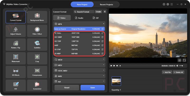 Imymac Video Converter Resolutions