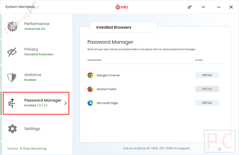 Iolo System Mechanic Password Manager