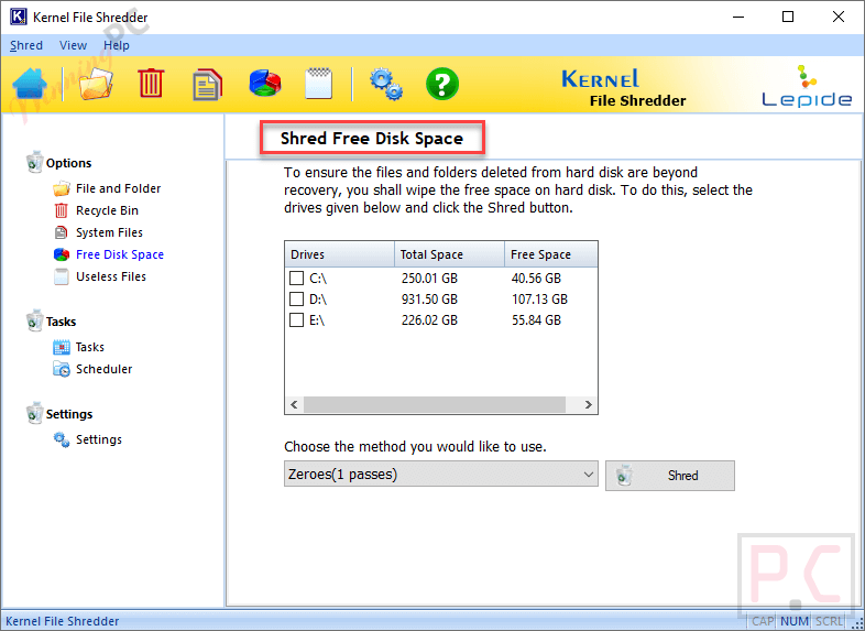 Kernel File Shredder Free Disk Space Kernel File Shredder Free Disk Space