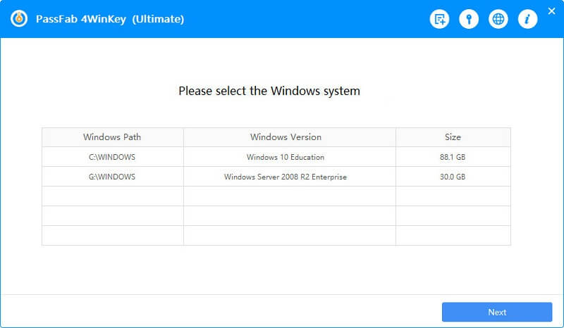 Passfab 4Winkey Select Windows System Passfab 4Winkey Select Windows System