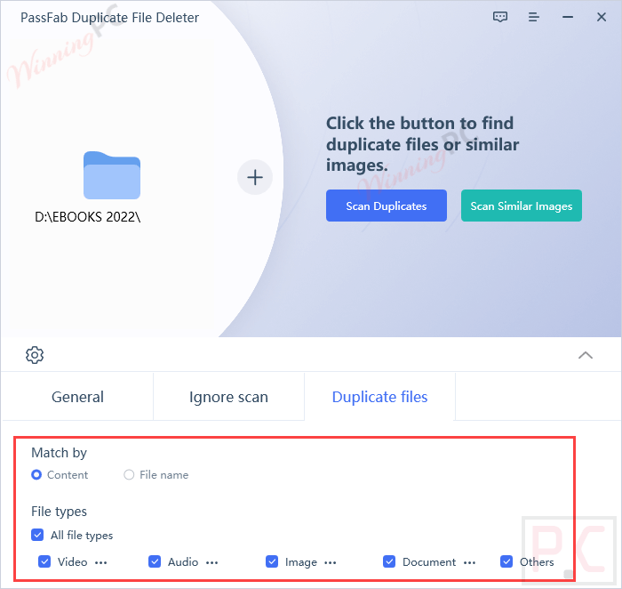 Passfab Duplicate File Deleter File Types Settings Passfab Duplicate File Deleter File Types Settings