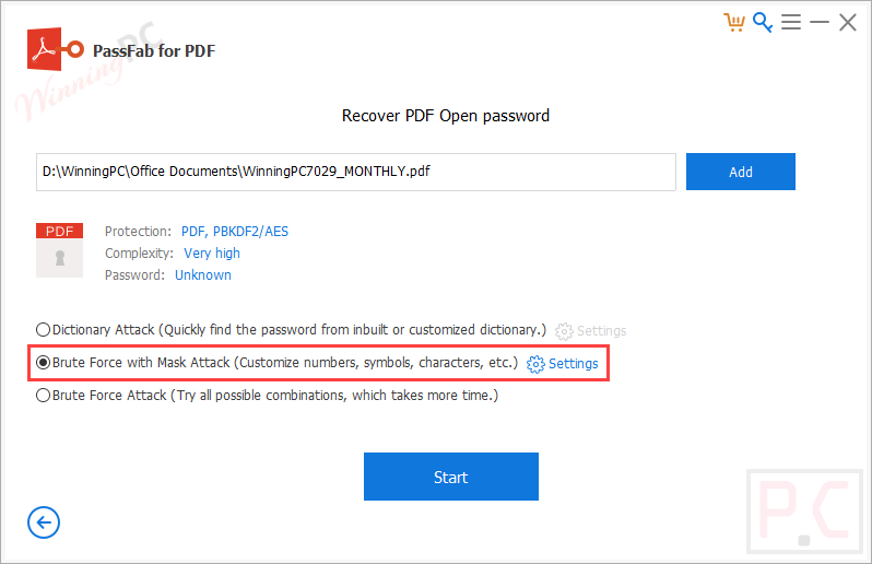 Passfab For Pdf Brute Force Attack With Mask