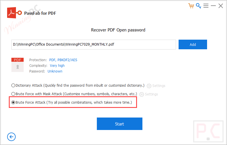 Passfab For Pdf Brute Force Attack
