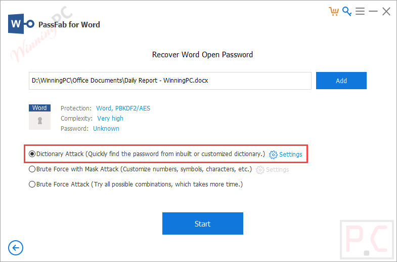 Passfab For Word Dictionary Attack