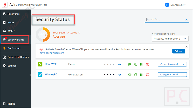Security Status Avira Password Manager Pro Security Status Avira Password Manager Pro