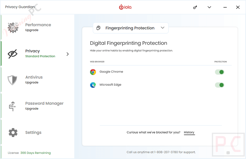 Iolo Privacy Guardian Fingerprinting Iolo Privacy Guardian Fingerprinting