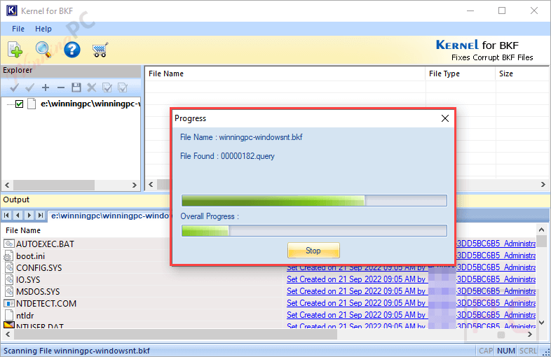 Kernel Recovery For Bkf Processing