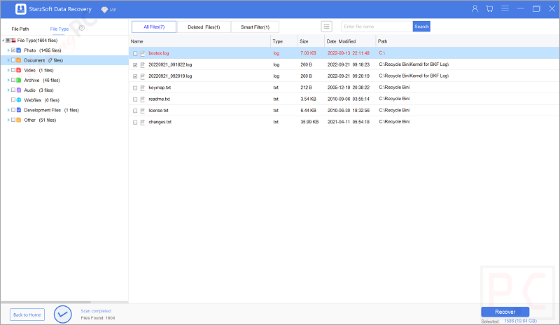Starzsoft Data Recovery File Types