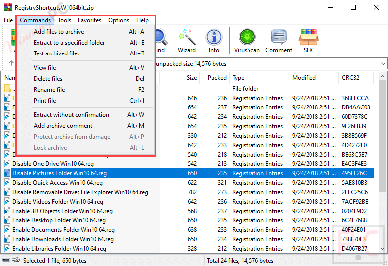 Winrar Commands Winrar Commands