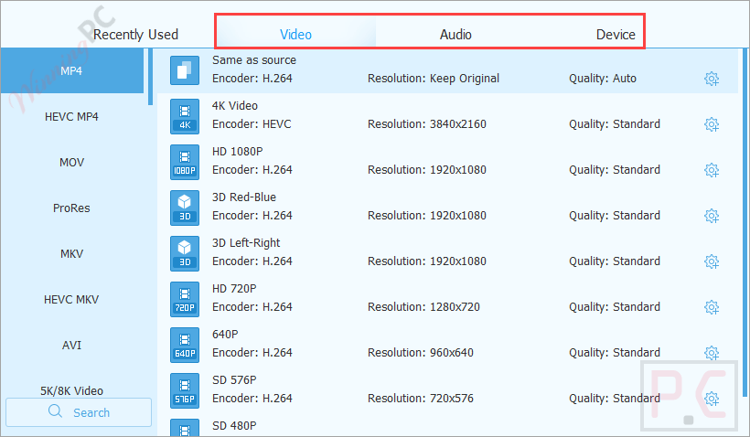 4Videosoft Video Converter Ultimate Output Profiles 4Videosoft Video Converter Ultimate Output Profiles