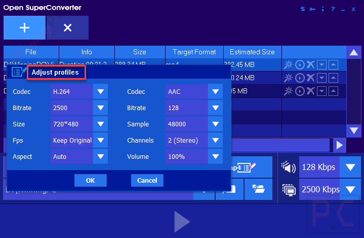 Adjust Profiles Open Superconverter Adjust Profiles Open Superconverter