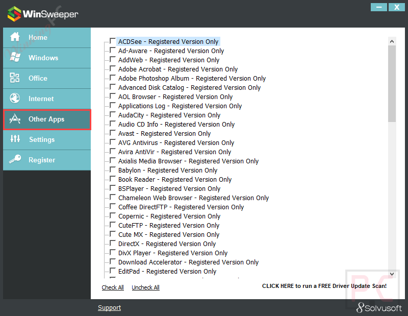 Solvusoft Winsweeper Other Apps
