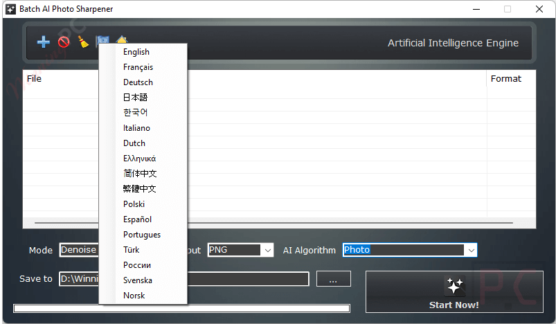 Language Batch Ai Photo Sharpener Language Batch Ai Photo Sharpener
