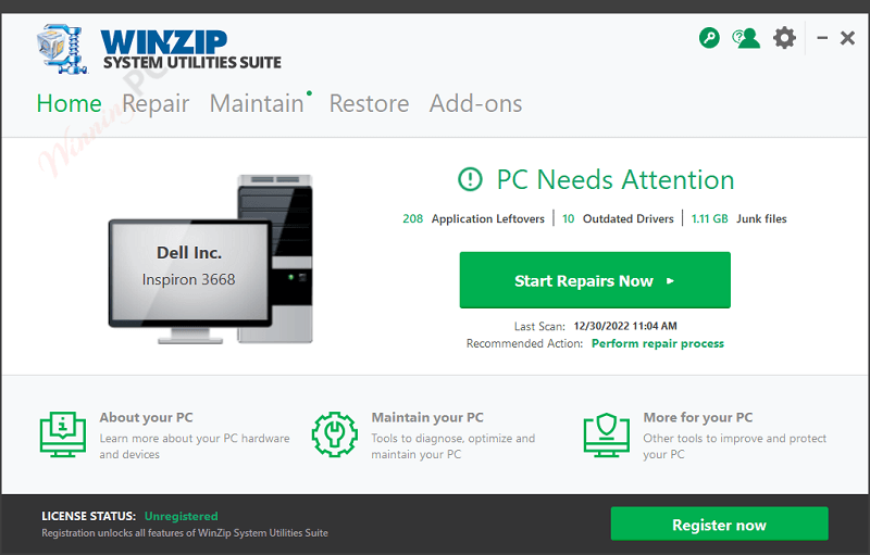 Winzip Ultimate Pc Care Optimize Pc Winzip Ultimate Pc Care Screenshot