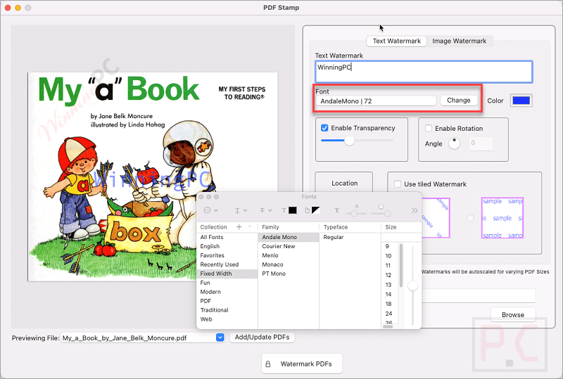 Font Pdf Stamp