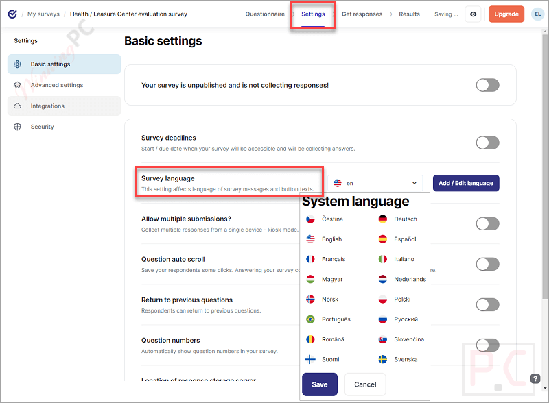 Survey Language Survio Survey Language Survio