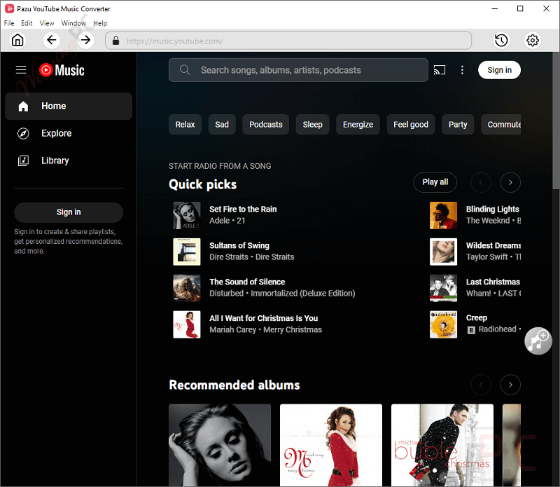 Pazu Youtube Music Converter Main Screenshot Pazu Youtube Music Converter Main Screenshot