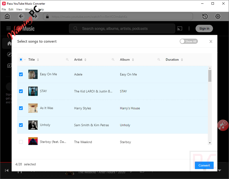 Select Song Pazu Youtube Music Converter Select Song Pazu Youtube Music Converter