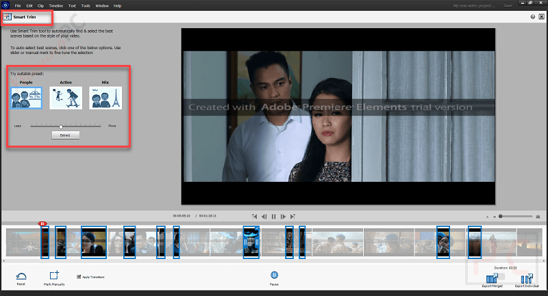 Smart Trim Adobe Premiere Elements