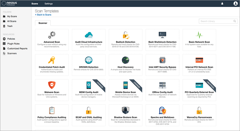 Tenable Nessus Scan Templates Tenable Nessus Screenshot