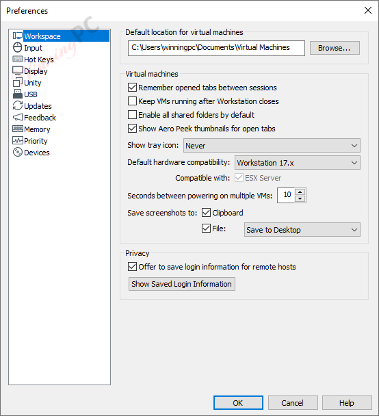 Vmware Workstation Pro Preferences