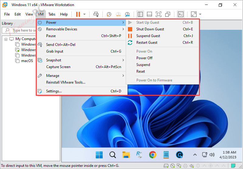 Vmware Workstation Pro Vm Actions