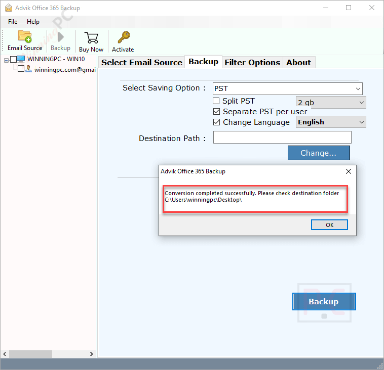 Advik Office 365 Backup Tool Conversion Completed Advik Office 365 Backup Tool Conversion Completed
