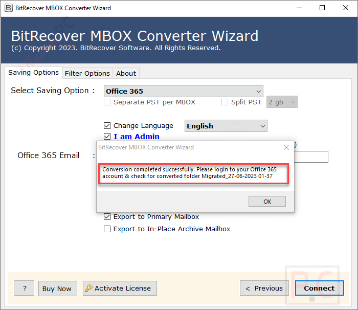 Bitrecover Mbox To Office 365 Wizard Conversion Completed Bitrecover Mbox To Office 365 Wizard Conversion Completed