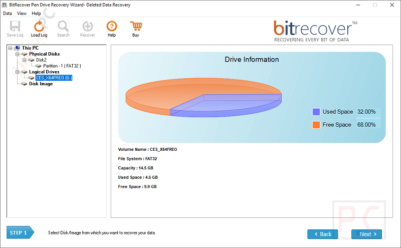 Bitrecover Pen Drive Recovery Wizard Drive Information