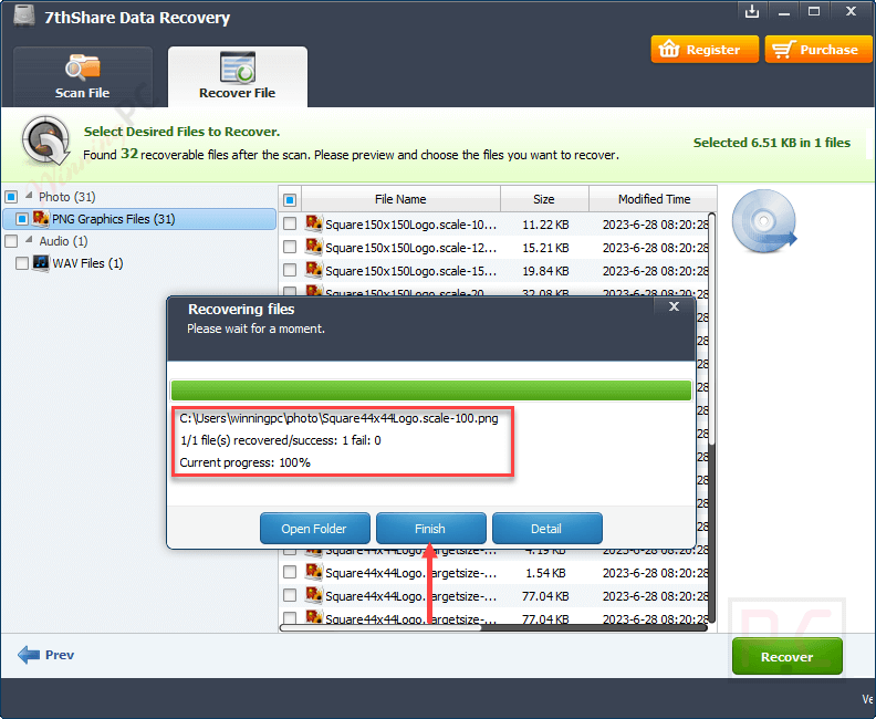 Current Progress 7Thshare Data Recovery