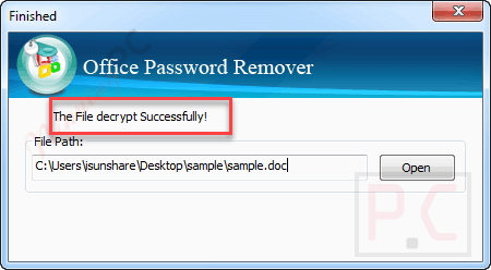 Finished Isunshare Office Password Remover Finished Isunshare Office Password Remover