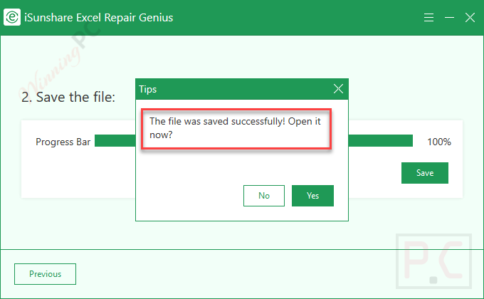 Isunshare Excel Repair Genius Saved Successfully Isunshare Excel Repair Genius Saved Successfully