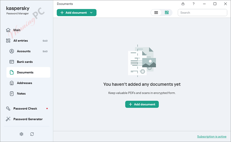 Kaspersky Password Manage Add Documents Kaspersky Password Manage Add Documents