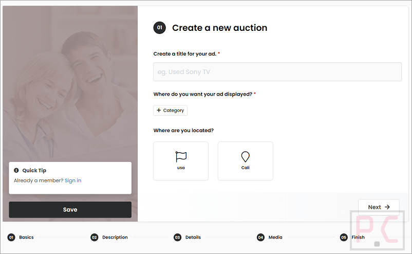 Premiumpress Auction Theme Add New Auction