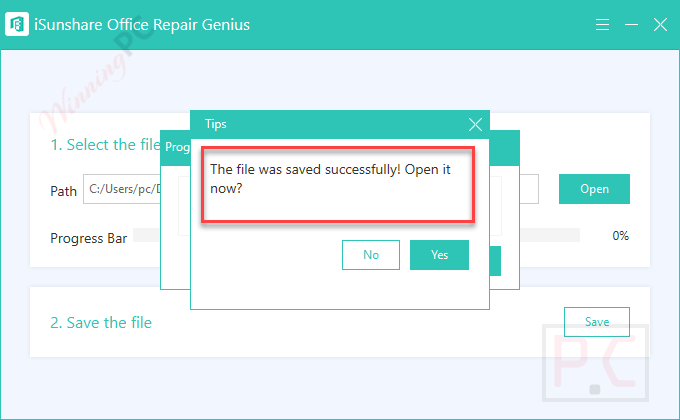 Saved Successfully Isunshare Office Repair Genius Saved Successfully Isunshare Office Repair Genius