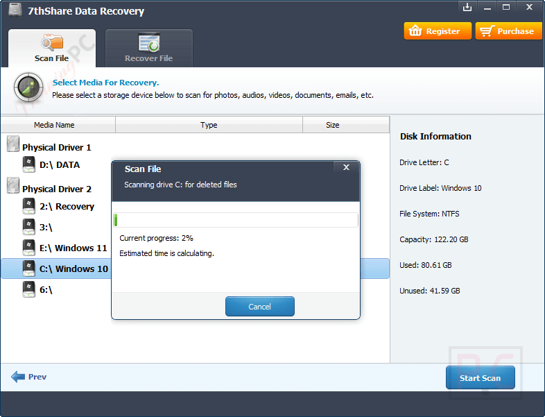 Scanning File 7Thshare Data Recovery