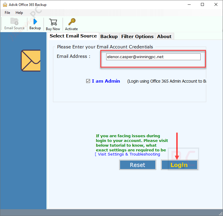 Select Email Source Advik Office 365 Backup Tool Select Email Advik Office 365 Backup Tool