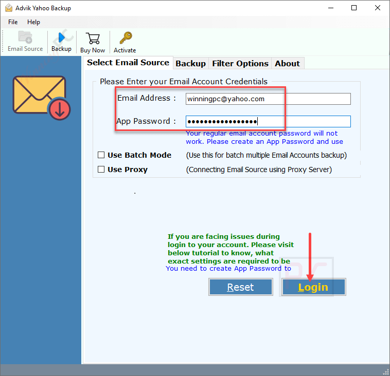 Select Email Source Advik Yahoo Backup Tool Select Email Source Advik Yahoo Backup Tool