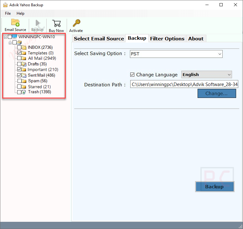 Select Folder Advik Yahoo Backup Tool Select Folder Advik Yahoo Backup Tool