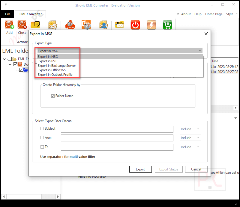 Export Type Shoviv Eml To Pst Converter Export Type Shoviv Eml To Pst Converter