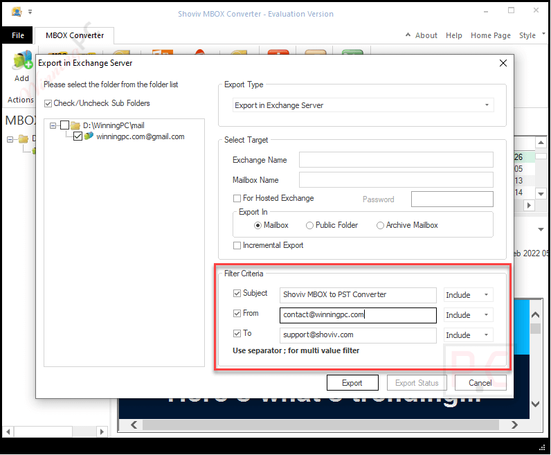 Filter Criteria Shoviv Mbox To Pst Converter Filter Criteria Shoviv Mbox To Pst Converter