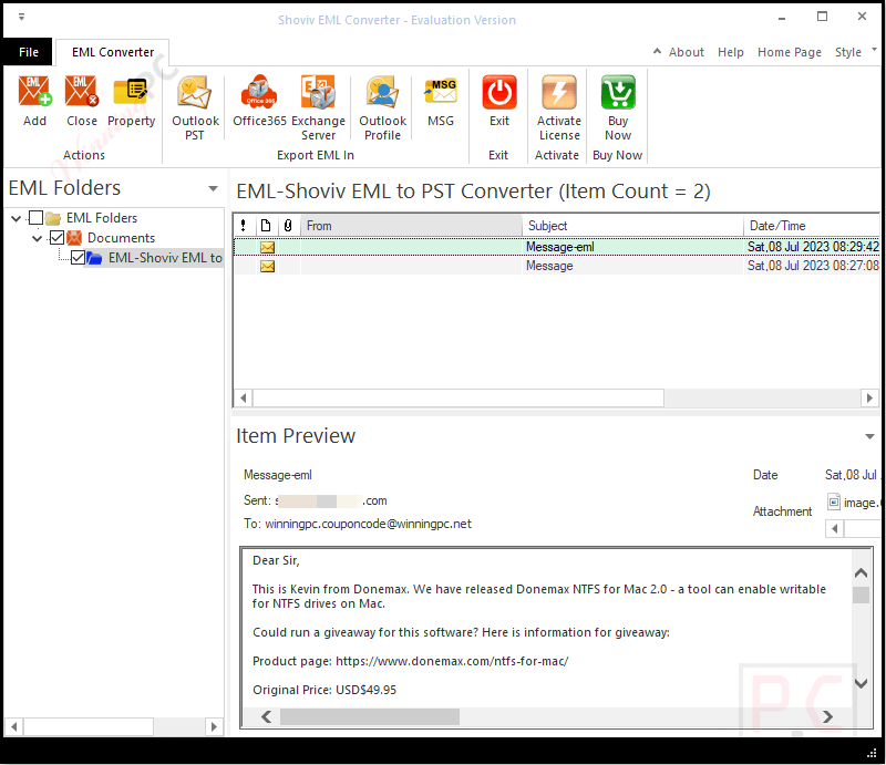 Preview Shoviv Eml To Pst Converter Preview Shoviv Eml To Pst Converter