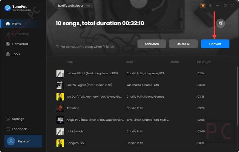 Add Songs Tunepat Spotify Converter Add Songs Tunepat Spotify Converter