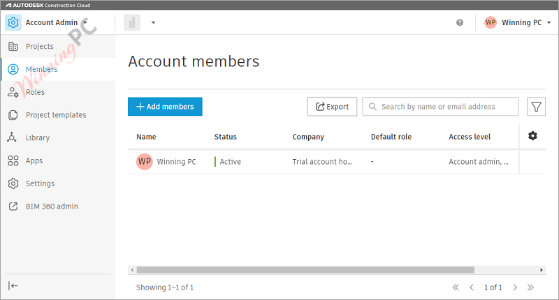 Bim Collaborate Pro Account Members Bim Collaborate Pro Account Members