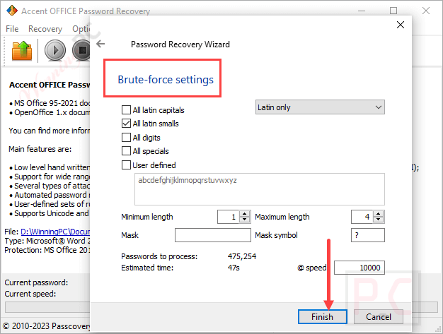 Brute Force Settings Accent Office Password Recovery Brute Force Settings Accent Office Password Recovery