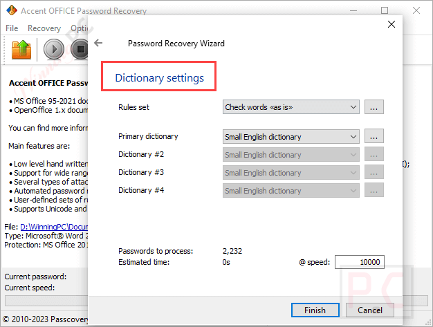Dictionary Settings Accent Office Password Recovery Dictionary Settings Accent Office Password Recovery