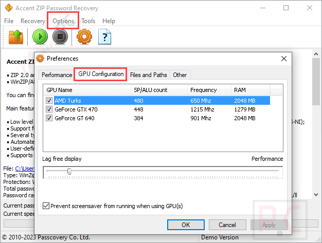 Gpu Configuration Accent Zip Password Recovery