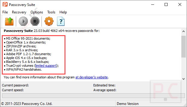 Passcovery Suite Screenshot Coupon Passcovery Suite Screenshot Coupon