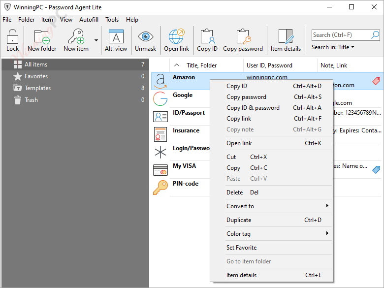 Password Agent Copy Information Password Agent Copy Information