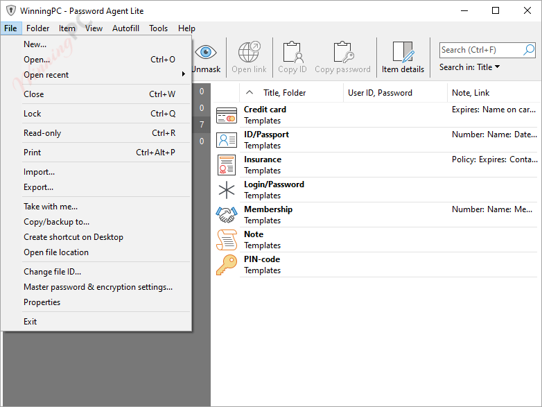 Password Agent File Import Password Agent File Import